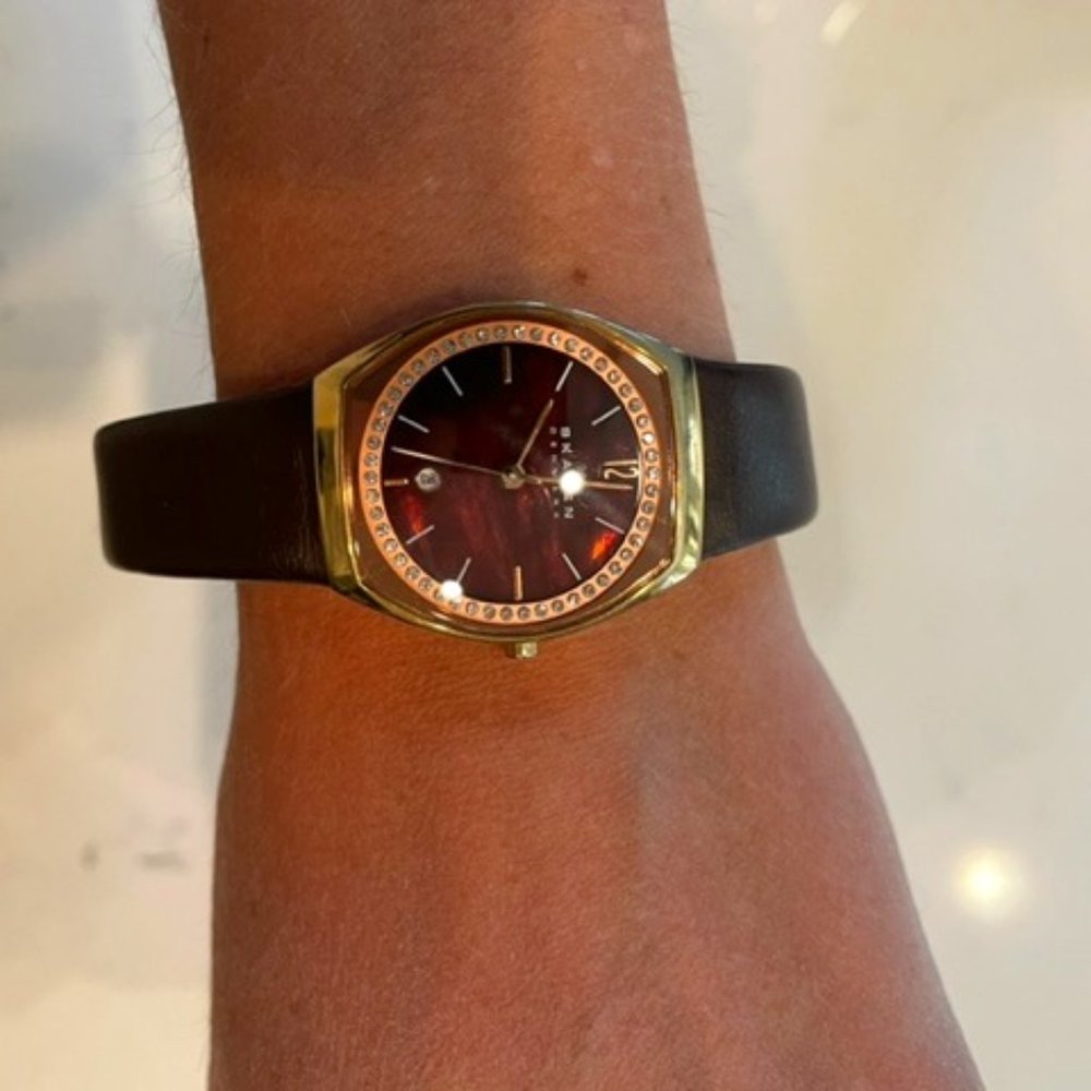 Skagen Rose Gold with Brown Leather Watch